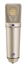 U 87 は、おそらく最も有名で、最も広く使用されるNeumann スタジオマイクロフォンです。3 種の指向性パターン：無指向性、カーディオイドと双指向性を備えているラージ デュアル ダイヤフラム カプセルです。これらは、ヘッドグリルの下にあるスイッチで切換可能です。10 dB の減衰スイッチは背面にあります。それはマイクロフォンが、歪みなしで最大音圧127 dB まで処理することを可能にしています。 さらに、低周波特性は近接効果を補償するために低減することもできます。 単品：U 87 Ai (mt) マイクロフォン 木箱入り ■アプリケーション： U 87 Ai コンデンサー マイクロフォンは、3種のポーラーパターンと独特な周波数とトランジェント レスポンス特性を持つラージダイヤフラム マイクロフォンです。ユーザーは、すぐにその特徴的なデザインによってマイクロフォンを認識します。それはスタジオ、放送、映画やテレビでの最も一般的な用途のために良い選択です。U87 Ai はオーケストラレコーディングのメインマイクロフォンとして、シングルの楽器のスポットマイクロフォンとして、そしてあらゆる種類の音楽や音声用のボーカル マイクロフォンとして、広範囲に使用されます。 ■音響的な特徴： U 87 Ai はNeumann ロゴがマークされている正面にから対処します。カーディオイドと双指向特性の周波数レスポンスは、高域でさえ正面から入射するサウンドは非常にフラットです。マイクロフォンは不自然に歪むことなしに、音源近くで使用できます。ハイパス フィルターによるサブソニックと低周波数による干渉は著しく低減されます。 ■ポーラーパターン： デュアル- ダイアフラムカプセルは、弾力性をもって取付けられ、大きなヘッドグリルで保護されています。ヘッドグリルの下にあるスイッチで無指向性、カーディオイド、双指向性の3 つの指向性パターンを切り替えます。このスイッチの上にあるウインドウは切り替えられた特性のシンボルを示します。 ■電気的な特徴： 型番に付いている文字A は、1967 年から1986 年に製造されたU 87i マイクロフォンと比較して、より最近の世代を示します。マイクロフォンの電子部品のみが変更され；カプセルは変更されておりません。現代の回路は、抵抗値の低減を通して、カプセルのバイアス電圧を供給することにより、U87 Ai の操作上のヘッドルームを増加しています。結果は、同一の音圧レベルで10 dB感度が高く、S/N 比が3 dB 改善されています。 ■フィルターとアッテネーション： 背面にあるスイッチは、10 dB 感度を減衰させます。このスイッチを有効にした場合、マイクロフォンは歪みなしで127 dB (45 Paに相当する音圧) までの音圧レベルを受け入れることができます。背面にある追加のスイッチは、マイクロフォンのカットオフ周波数を変更することができます。これは、マイクロフォン アンプの入力に直接干渉を及ぼす低周波を低減させます。この設定は、すべての圧力傾斜型トランスデューサーで、近距離で使用するときに起こる、やむを得ないバスブースト( 近接効果)を補償もします。カーディオイド特性は30 ～ 40 cm の距離で、双指向特性では15 ～20 cm の距離でスムーズな周波数レスポンスを維持します。 ■テクニカルデータ 音響的動作原理 ............................圧力傾斜型トランスデューサー 指向特性 ......................................... 無指向性, カーディオイド, 双指向性 周波数特性 .....................................................................20 Hz...20 kHz 感度 1 kHz を1 k Ω負荷で ........................................... 20/28/22 mV/Pa1) レーテッド インピーダンス...................................................................200 Ω レーテッド 負荷インピーダンス.................................................................. 1000 Ω S/N 比, CCIR2) (rel. 94 dB SPL) ...........................68/71/69 dB1) S/N 比, A-weighted2) (rel. 94 dB SPL) ............. 79/82/80 dB1) 等価ノイズ レベル, CCIR2) .............................................................. 26/23/25 dB1) 等価ノイズ レベル, A-weighted2) ..........................................15/12/14 dB-A1) 最大 SPL for THD 0.5%3) ................................................ 117 dB (カーディオイド) 最大 SPL for THD 0.5% プリ-アッテネーション入り3) ........................ 127 dB 最大出力電圧 ................................................................................... 390 mV マイクロフォンアンプのダイナミック レンジ, A-weighted ............. 105 dB 動作電圧 (P48, IEC 61938) .......................................................... 48 V ± 4 V 消費電流 (P48, IEC 61938) .................................................... 0.8 mA 接続するケーブルのコネクタ仕様 ......................................................................XLR3F 出力コネクタ ................................................................................................... XLR3M 重量 ....................................................................................................... 500 g 径 ....................................................................................................... 56 mm 長さ ....................................................................................................... 200 mm 1) 無指向性 / カーディオイド / 双指向性 2) IEC 60268-1準拠: CCIR-weightingはCCIR 468-3に準拠、ピーク時：A-weighting はIEC 61672-1 に準拠、RMS 3) 入力シグナルを同等にして測定