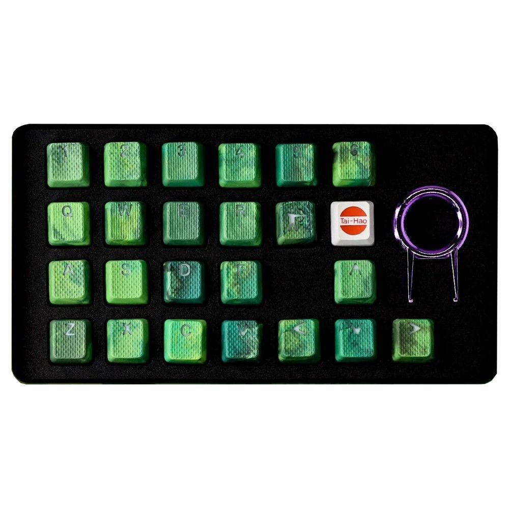 Tai-Hao Rubberized Gaming Keycap Mark II - 23keys Green Camo【入荷次第発送】【送料無料】