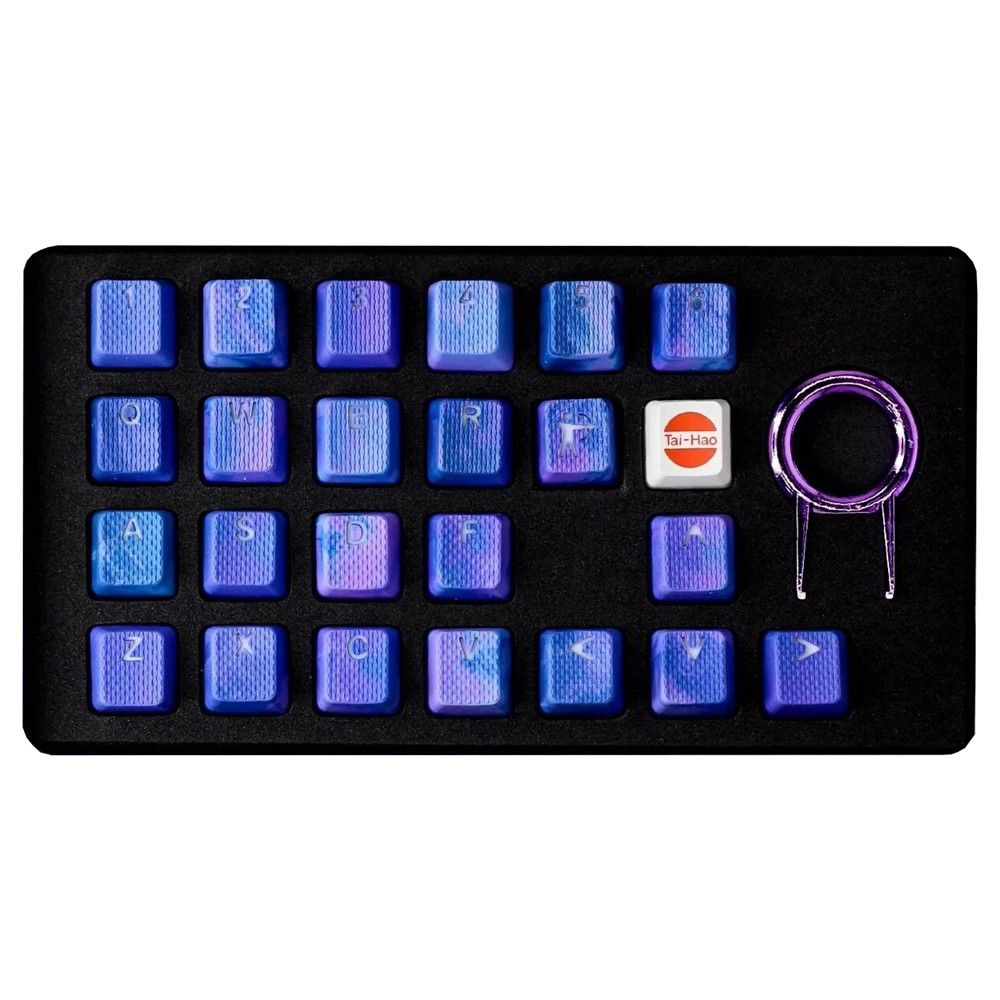 Tai-Hao Rubberized Gaming Keycap Mark II - 23keys Dark Purple & Blue Camoy׎攭zyz