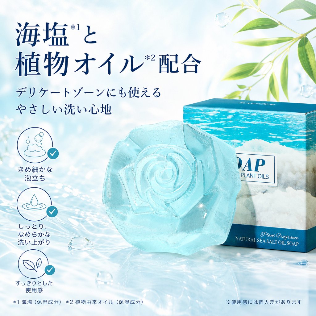 【商品特徴】 ◎【毎日のデリケートゾーンケアに】 女性のデリケートな肌環境を考えて開発されたフェムケアソープです。毎日の清潔習慣をサポートし、すっきりと心地よい洗い上がりへ導きます。 ◎【気になるニオイやムレによる不快感をすっきり】 デリケートゾーンをやさしく洗浄し、汗や皮脂によるニオイやムレなどの不快感を軽減。生理中や汗ばむ季節のケアにもおすすめです。 ◎【うるおいを守りながらやさしく洗浄】 保湿成分を配合し、洗いながらうるおいを与えます。乾燥しやすいデリケートゾーンをなめらかで心地よい肌へ導きます。 ◎【弱酸性処方＆7つのフリー処方】 デリケートゾーンの肌環境に配慮した弱酸性処方（pH6.0〜6.6）。さらに合成着色料、石油系界面活性剤、動物性原料、アルコール、パラベン、鉱物油、紫外線吸収剤不使用で、毎日のケアにも取り入れやすい設計です。 ◎【フェロモンアロマ香水ソープ】 フェロモンフレグランスを配合した香水ソープタイプ。清潔感のある上品な香りがふんわり広がり、バスタイム後も心地よい香りを楽しめます。 ◎【毎日のフェムケア習慣に】 デリケートゾーンはもちろん、気になる部分のボディケアにも使用可能。清潔感とうるおいを大切にしたい女性におすすめのフェムケアソープです。 ◎【翌日出荷】注文の翌日に出荷します。 ◎【7日間の返品保証】この商品についてご不明な点がございましたら、お気軽にお問い合わせください。 当社の製品を気に入っていただけると信じておりますが、ご満足いただけない場合は全額返金いたします。 商品の説明 広告文責 EKKO株式会社 050-7115-8533 メーカー（製造） Jinhua Youse Trading Co., Ltd. 3043A, JALAN MERBAU 1, BANDAR PUTRA, 81000 KULAI, JOHOR, MALAYSIA Kulai Bandar Putra 3043A, Jalan Merbau 1, Johor, Johor 81000 MY 区分 コスメ 生産国 PRC 販売業者名 EKKO株式会社 東京都台東区根岸3-6-15 成分 ココスヌシフェラオイル ニコチンアミド 注意事項 1.本商品は外用品で、服用しないでください。 2.乳幼児の手の届かないところに保管してください。 3.本剤の成分によりアレルギー症状を起こしたことがある人は使用しないでください。 関連キーワード 【デリケートゾーン ソープ/デリケートゾーン 石鹸/フェムケア ソープ/フェミニンウォッシュ/デリケートゾーン ケア/デリケートソープ/VIO ソープ/デリケートゾーン 専用 ソープ/デリケートゾーン 洗浄/デリケートゾーン におい ケア/デリケートゾーン 臭い 対策/デリケートゾーン 黒ずみ/デリケートゾーン 保湿/vio 香水ソープ/VIO 黒ずみ/VIO におい ケア/女性 デリケートゾーン ケア/インティメイトケア/フェムケア/弱酸性 ソープ/オーガニック ソープ/デリケートゾーン ソープ おすすめ/デリケートゾーン 黒ずみ ソープ/デリケートゾーン におい ソープ/デリケートゾーン 専用 石鹸/デリケートゾーン 洗い方 女性/デリケートゾーン 保湿 ケア/デリケートゾーン 乾燥 ケア/デリケートゾーン ムレ 対策/生理中 デリケートゾーン ケア/VIO ケア ソープ/VIO 専用 ソープ/女性用 デリケートゾーン ソープ/フェミニンソープ/インティメイト ソープ/フェムケア 石鹸/低刺激 フェムケア/敏感肌 ソープ/弱酸性 デリケートゾーン ソープ/オーガニック フェミニンソープ/天然由来 石鹸/泡タイプ デリケートゾーン/ニオイ ケア 石鹸/黒ずみ ケア ソープ/保湿 フェムケア/デリケートゾーン 清潔 ケア/ボディソープ オーガニック/おりもの におい/股間 匂い 女性/陰部 臭い ケア/陰部 保湿/VIO 保湿/デリケートゾーン ムレ/デリケートゾーン 生臭い/デリケートゾーン 清潔/女性 股 匂い/お股 ケア/フェムケア 保湿/デリケートゾーン 用 ボディソープ/ボディソープ デリケートゾーン/デリケートゾーン石鹸/加齢臭 石鹸】