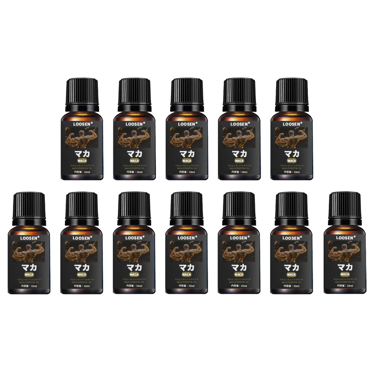 【シートマスク 2枚プレゼント】【12本セット】マカオイル、マッサージ オイル メンズ、マカ濃縮エキス贅沢配合、漲る自信をサポ一卜、塗る 自信増大オイル、実感カ特化、会陰マッサージ オイル、デリケートゾーンオイル 10ml×12本