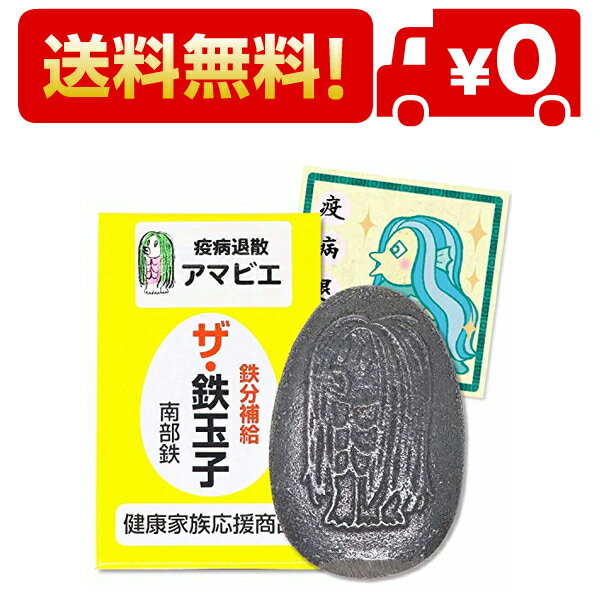 岩手県産 ザ・鉄玉子【アマビエ薄型】南部鉄器 鉄分補給 調理器具 御守り グッズ 文鎮 置物