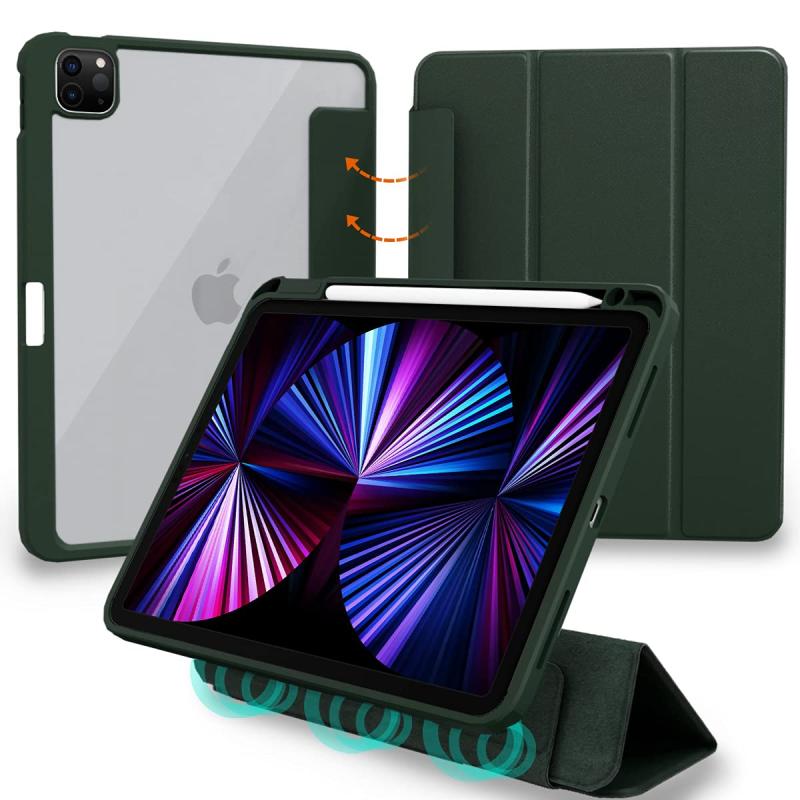 MS factory iPad Pro 11 2021 ケース 液晶カバー 取り外し可能 Apple Pencil ペンシル 収納 カバー 耐衝撃 ソフト フレーム 薄型 オートスリープ
