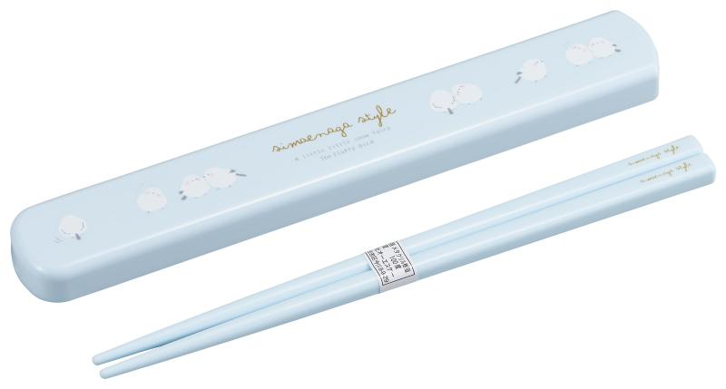 樂天商城 - オーエスケー 引フタ箸箱セット（19.5cm） シマエナガ HS-16 ライトブルー
