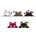 ステッカー 5枚セット 暗黒猫 イラスト ネコ シール 痛車 かわいい 防水ステッカー 傷隠し ステッカー バイク スーツケース ステッカー 天井 壁 窓 冷蔵庫のドア オートバイ 自転車 取り付け