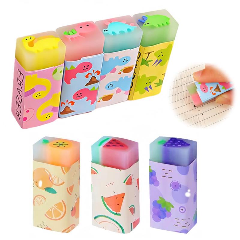 MILANQW 消しゴム アーチ 小学生 【7個セット】 鉛筆消しゴムセット 消す とてもきれい かわいい 楽しい 文房具 学習 DIY 絵画 模様 恐竜 スイカ ぶどう オレンジ 百均 ファブリック のんびり 化