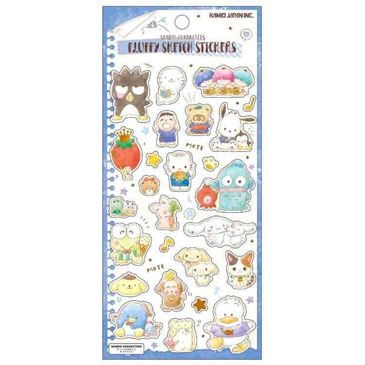 樂天商城 - カミオジャパン サンリオキャラクターズ フラッフィースケッチステッカーズ ブルー 284630