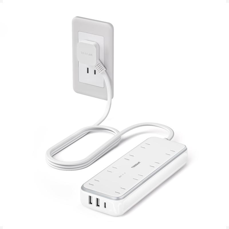 電源タップ usb付き 延長コード 8個AC口 3USBポート テーブルタップ TESSAN タコ足配線