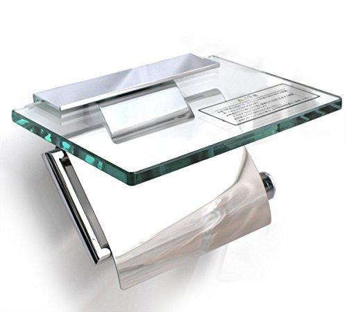 Rakuten - KAWAJUN カワジュン ペーパーホルダー（紙巻器） ガラス棚付ペーパーホルダー SC-273-XC