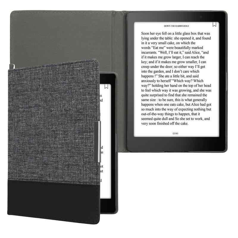 SONY - kwmobile Kobo Aura ONE対応 ケース - キャンバス 電子書籍カバー - オートスリープ reader 保護ケース 対応