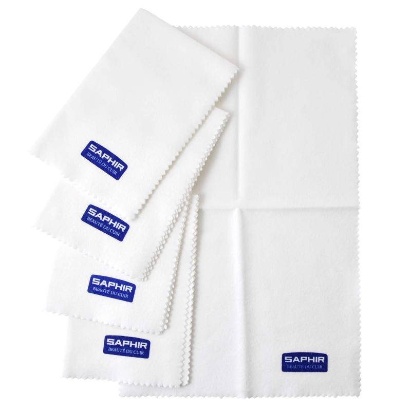 [サフィール] 靴磨きクロス 大容量 5枚入り コットン ポリッシングクロス 綿 ネル生地 靴磨き 革製品 ..