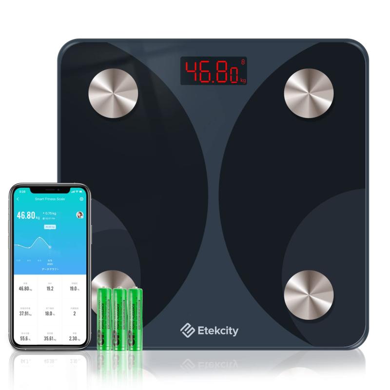 Etekcity 体重計 スマホ連動 体組成計 13項目測定可能 Bluetooth対応 データ自動グ...