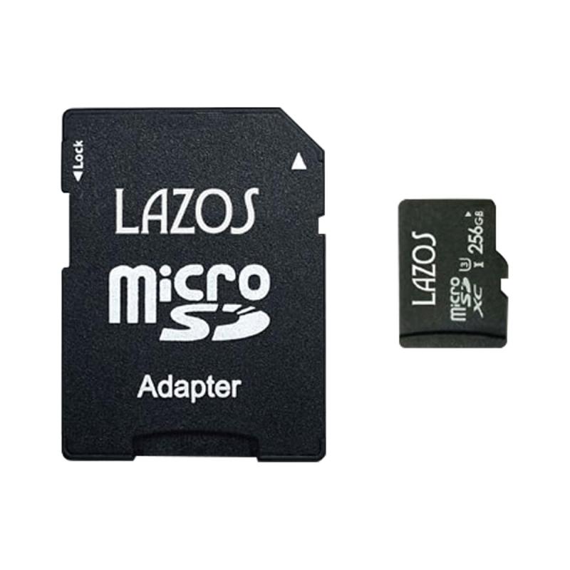 256GB ޥSD MicroSD SDXC 饹10 UHS-1 U3 R:110MB/s W:70MB/s LAZOS L-B256MSD10-U3