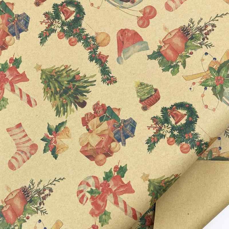 包装紙 ラッピングペーパー クリスマス プレゼント Merry Christmas A3 サイズ 10枚