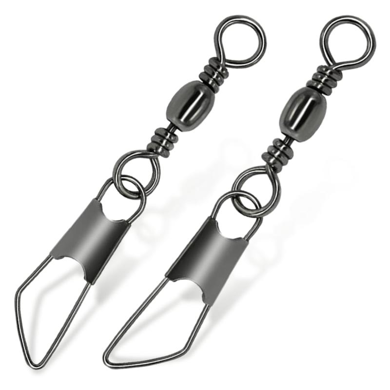 9KM DWLIFEタル型サルカンスナップ付き50本スイベル釣り道具 ルアースナップ 釣り系コネクター 徳用仕掛け 海水釣り淡水釣り