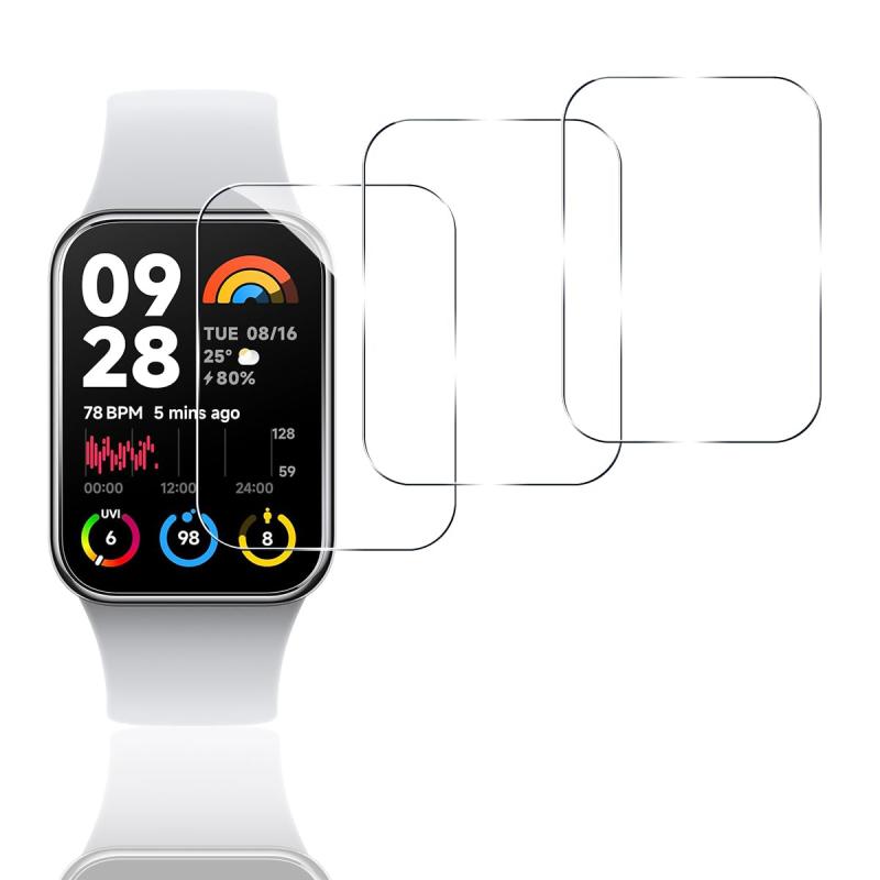 用 Xiaomi Smart Band 8 Pro ガラスフィルム 3枚 シャオミ スマートバンド band 8 pro フィルム 【 日本硝子素材 9H強度 】 対応 Xiaomi Mi Band 8 Pro 保護フィルム 強化ガラス 高透過率 3D