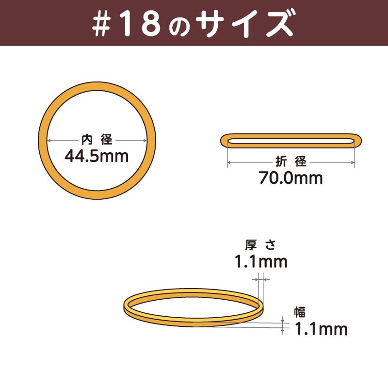 輪ゴム オーバンド #18 500g袋 アメ色 GH-015 標準サイズ 共和