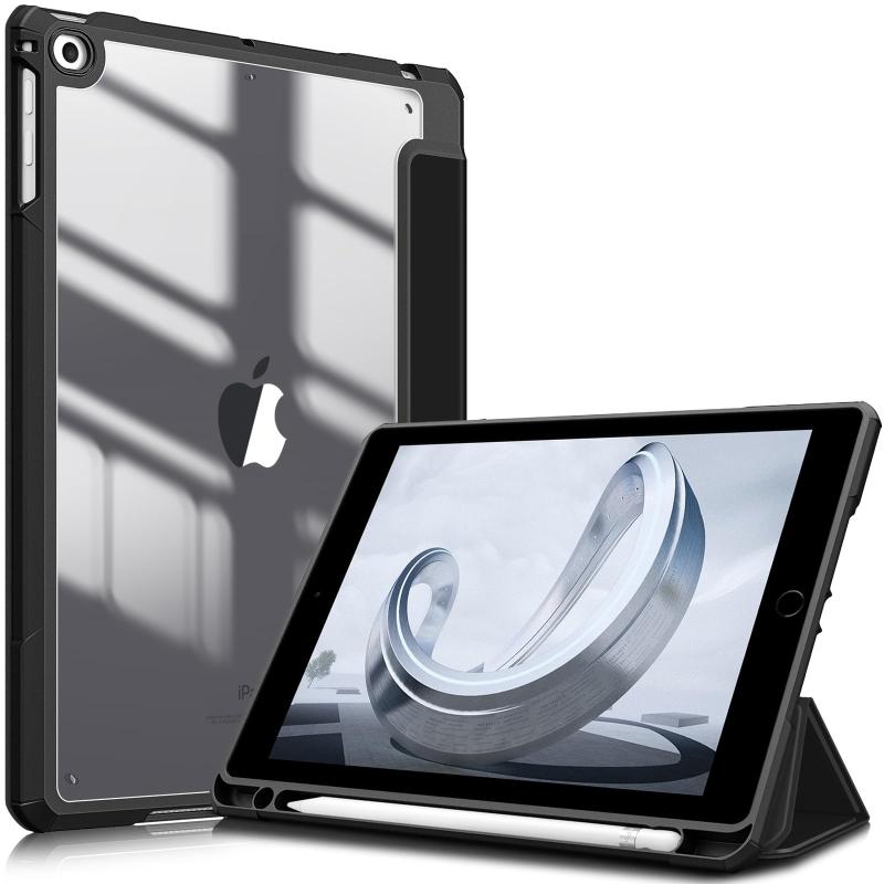Fintie iPad 9.7 2018 2017 / Air 2 / 1 ケース 透明バックカバー Apple Pencil 収納可能 三つ折スタンド スリープ機能 軽量 薄型 傷つけ防止 PU合成レザー TPU 第6 / 5世代対応