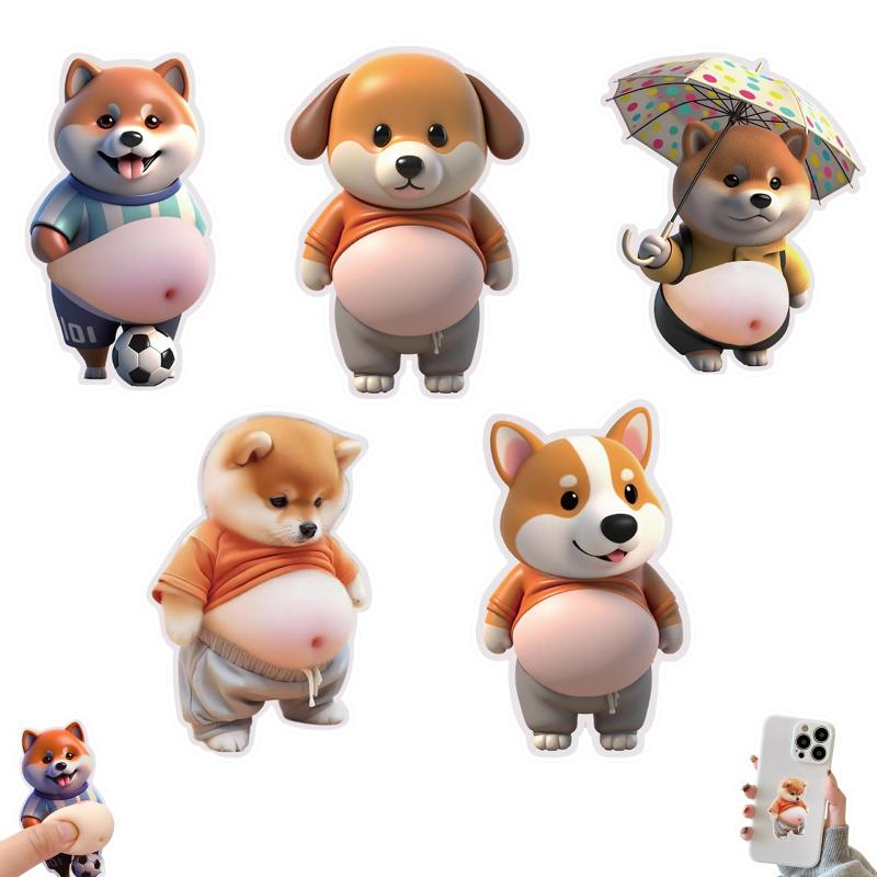 aninako デブ 犬 ぷにぷにシール 3D柔らかいお腹 柴犬 マシュマロシール もちもち スクイーズ ストレス解消 かわいい 3D マシュマロ ふわふわ もちもち ステッカー 手帳用 デコレーション 携帯 ekobo-10207229 E-KO-BO楽天市場店 サンプル画像3