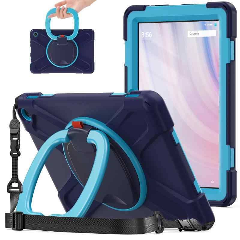Fire HD 10 第13世代 ケース 縦置き 肩掛け 虹色 レインボー 米軍MIL資格 耐衝撃 Fire HD 10 & 10 Plus 2023/2021 第13世代/第11世代 専用保護カバー ショルダーストラップ 360°回転 キッズ