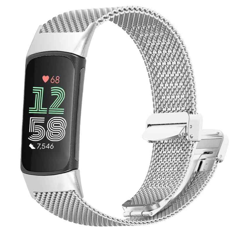 Rakuten - 交換ベルトFor Fitbit Charge 6 /Charge 5 対応 交換バンド 金属製 ベルト For Charge 6 /Charge 5専用バンド スチールメッシュ マグネット式クラスプ