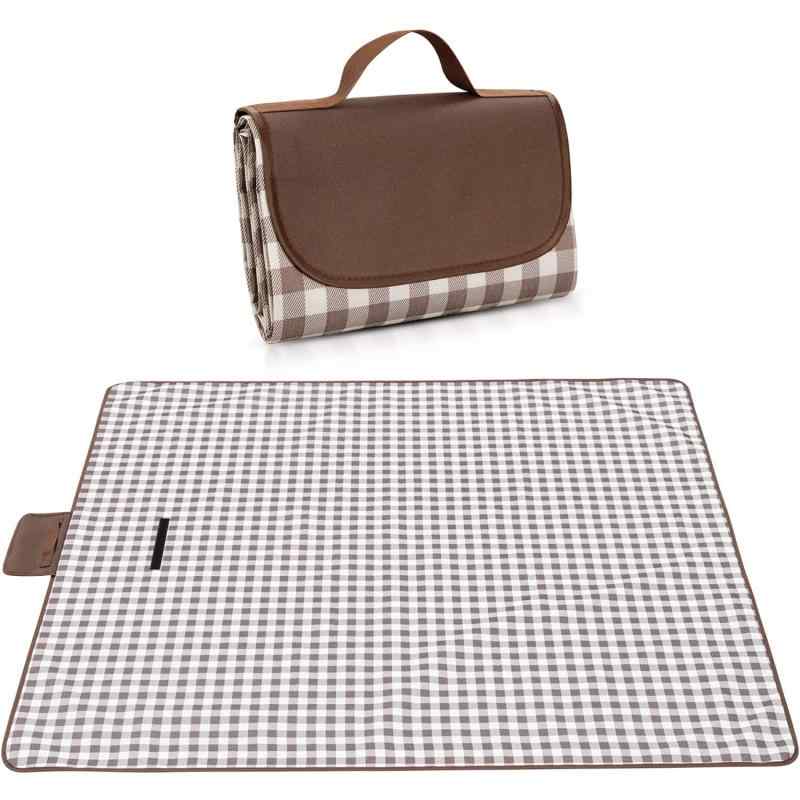 レジャーシート コンパクト 大判 ピクニックマット 3～6人用 軽量 折りたたみ 簡単収納 持ち運び便利 防水 防湿 チェック柄 運動会 遠足 お花見 防災 キャンプ アウトドアに大活躍