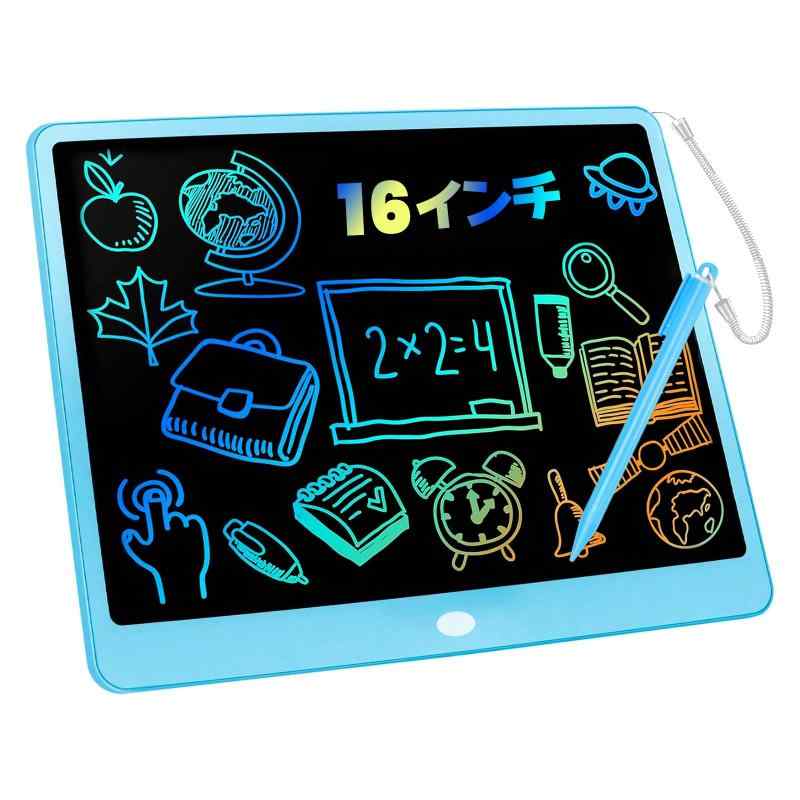 Tecnock お絵かきボード 16インチ 大画面 電子メモパッド 高輝度 ワンタッチ消去 ロック機能 スペン収..