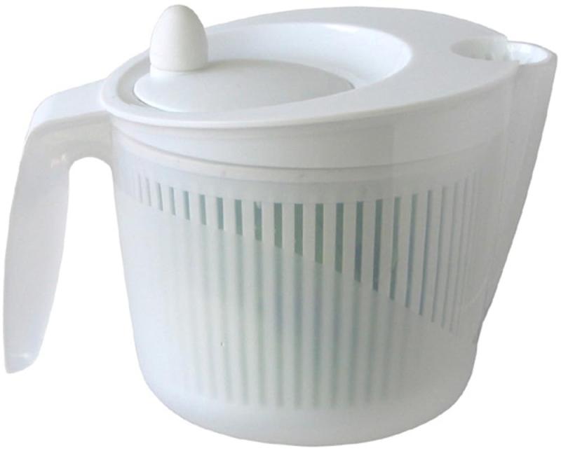Drainers - リビング 野菜水切り器 サラダスピナー ホワイト 2L 大容量 目盛り 付き クリス 802336