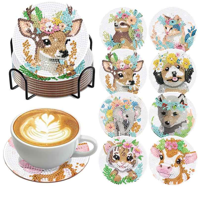 樂天商城 - YOUSHYピース ダイヤモンドペインティング コースターキット ダイヤモンドアート ホルダー付き DIY