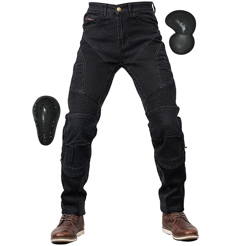 [RENHE] バイクパンツ 夏用 メッシュパンツ メンズ ライディングパンツ プロテクター付き ライダースパンツ 通気 バイクズボン レーシングパンツ 耐磨 ストレート