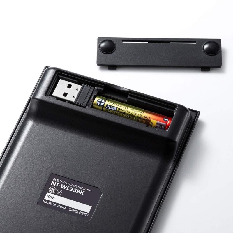 サンワサプライ テンキー ワイヤレス 静音 パンタグラフ ブラック NT-WL23BK