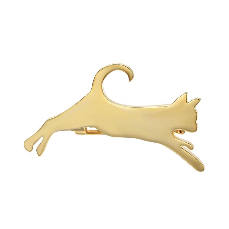 Yoursfs おもしろ ネクタイピン ねこ シルバー かわいい 猫 ネコ ネクタイピン 真鍮製 おしゃれ メンズ アクセサリー プレゼント