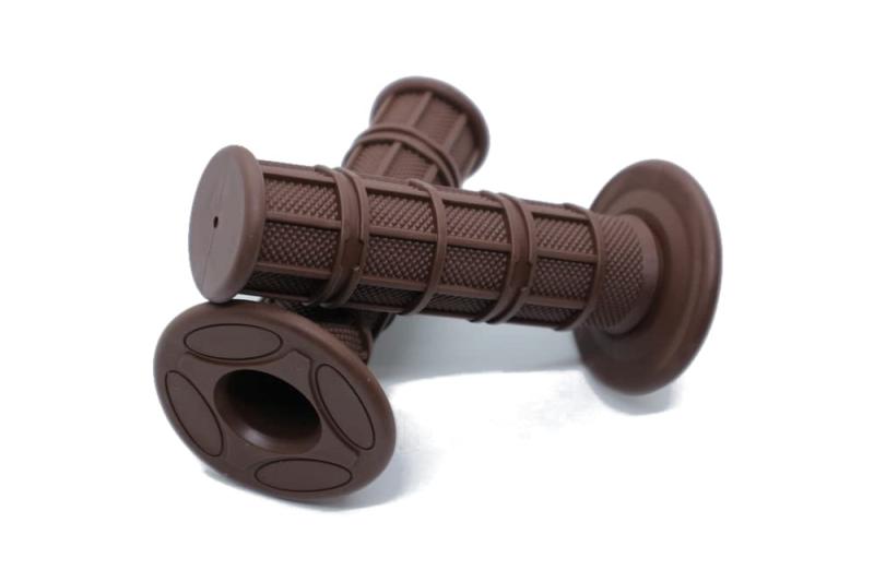 Beatus 全8色 レトロ ハンドル グリップ バイク 22.2mm 汎用 非貫通タイプ 左右セット