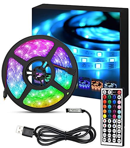 AMERTEER ledテープ LED テープライト USB 間接照明 RGB 防水 調光調色 44キー リモコン操作 イルミネ..