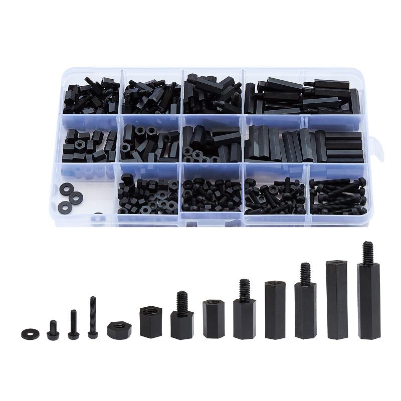 LITORANGE 320pcs M3 ナイロン六角スペー�
