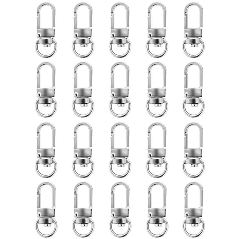 キーホルダーナスキーホルダー360度回転金具DIY工芸用品ワンキーキーホルダーキーホルダー回転金具(シルバー20点セット)