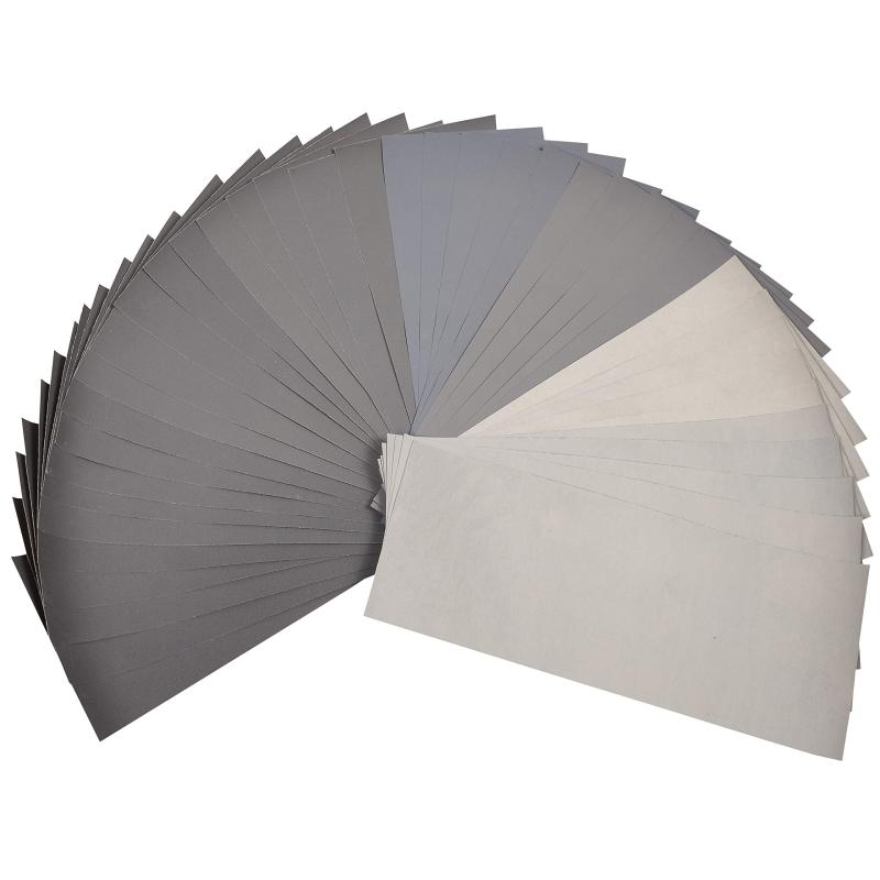 Aewio サンドペーパー 紙やすり 耐水ペーパー 研磨紙 木工 ペーパー 研磨用【木工ペーパーサイズ】93x230mm。必要に応じて自由に切り取ってお使い頂けます。材料：ブラックシリコンカーバイド。良好な靭性、耐久性、それに長寿命であり、長期間使用することができます、良い研磨効果。【番手 枚数】【乾き濡れ両用】紙ヤスリが湿った状態と乾いた状態の両方の使用に適しており、金属、木製、プラスチックまたは磁器等に適用します。【幅広い用途】建築物内部の手摺り、自動車修理、窓枠、陶器、磁器、壁、建具、ガラス、軽研磨に広く利用されています。汚れ落としが効率的に行え、大変便利です。【複数のタイプ】紙やすり、耐水ペーパーセット。