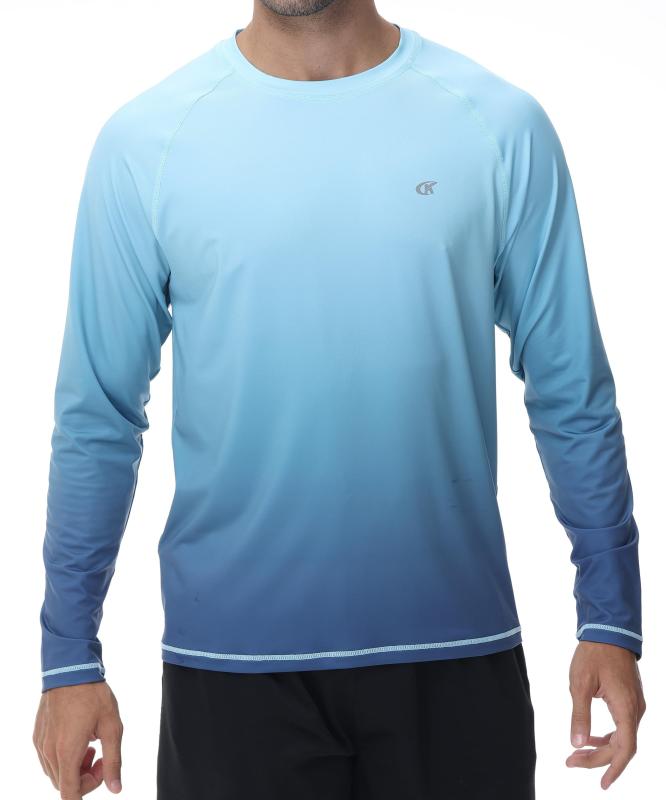 [Hyzhwl] ラッシュガード メンズ 長袖 水着 tシャツ UPF50+ 接触冷感 uvカット紫外線対策 水陸両用 速乾 通気 スポーツ 海水浴 サーフィン服 日焼け予防