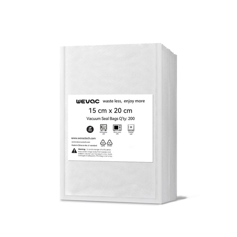 Wevac 真空パック袋 しんくうぱっく 真空袋 カット済み エンボス加工 脱気しやい 密閉性 野菜 お米 お魚 犬のフード 鮮度長持ち 食品保存 低温調理 真空パック機 真空シーラー 用 業務用 家庭