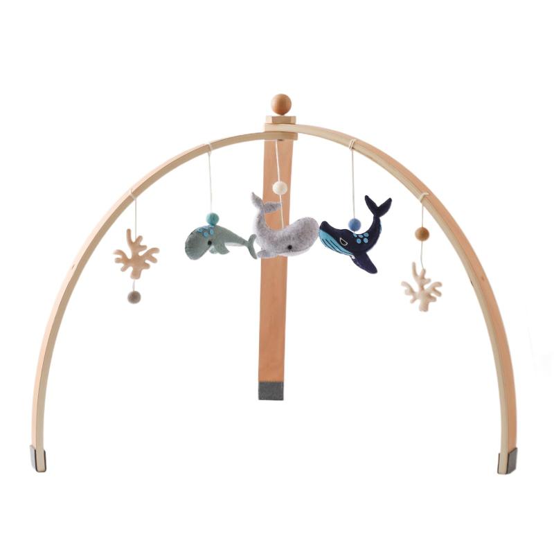 Etucdose プレイジム ベビージム おもちゃ付き 木製 ナチュラル 室内遊具 遊びジム アクティビティプレイジム 木のおもちゃ 指遊び ハンギングトイ 折りたたみ式 おうち時間 早期教育 新生児 【サイズとセット内容】高さ：67cm；...