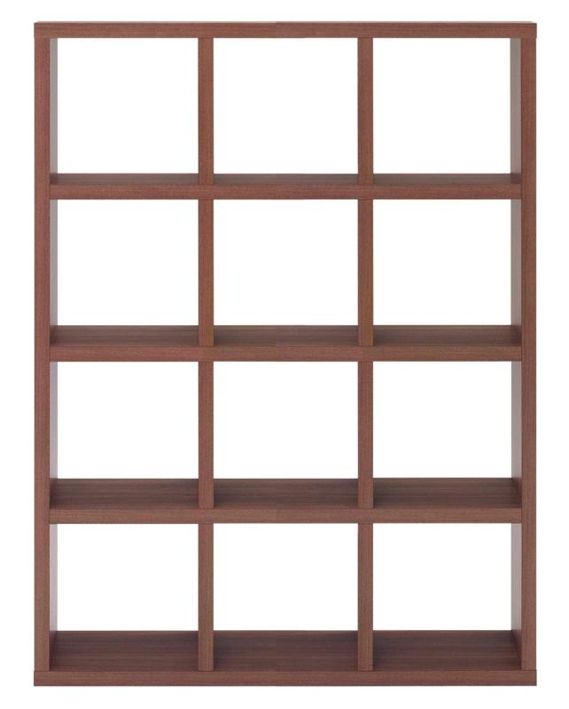 樂天商城 - フナモコ オープンラック フリーダム 4×3タイプ 幅114.7×奥29.7×高151.5cm リアルウォールナット 日本製 完成品 RSD-430