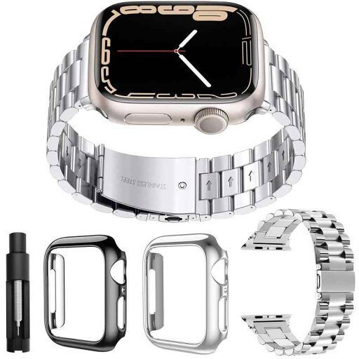 GOCROWEEN forfor Apple Watch バンド アップルウォッチ バンド ステンレス製バンド チェーンバンド 金属製 交換ベル 装着簡単 調整工具付き 男女兼用 Apple Watch9/8/7/6/5/4/3/2/1/SE GOCROWEEN forfor Apple Watch バンド アップルウォッチ バンド ステンレス製バンド チェーンバンド 金属製 交換ベル 装着簡単 調整工具付き 男女兼用 Apple Watch9/8/7/6/5/4/3/2/1/SE