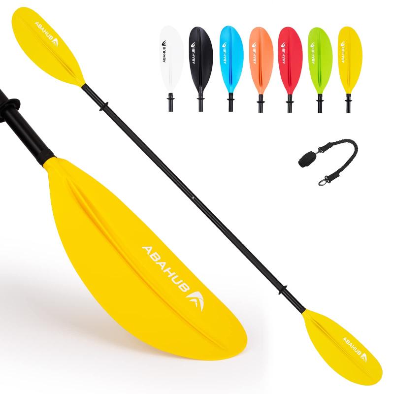 樂天商城 - Abahub カヤックパドル ローイング用 230CM カヤックパドル パドルリーシュ付き アルミニウム合金 シャフト プラスチック ブレード