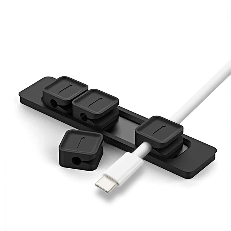 Rakuten - ESJNNK ケーブルクリップ マグネット 4個入り ケーブルホルダー パソコン配線 ケーブル収納 整理 強力磁気 固定 直径3.5mm内のケーブルに対応 配線アクセサリー 絡み防止 落下防止