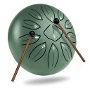 スリットドラム スチールタングドラム 11音 6インチ 打楽器 金属ドラム ヨガ/瞑想/癒し/祈り/治法/疲労療 楽譜付き 収納バッグ付き