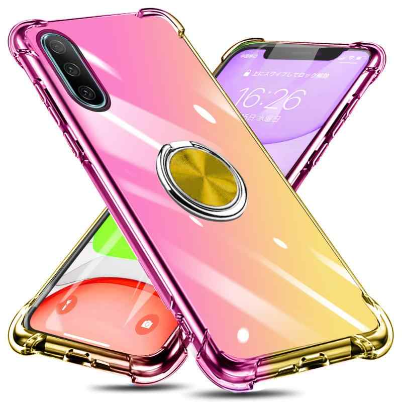 樂天商城 - Xperia Ace II ケース リング付き ピンク/ゴールド TPU グラデーション色 xperia ace2 SO-41B 携帯カバー 耐衝撃 透明 車載ホルダー対応 一体型 落下防止 防塵 変形防止 全面保護 ソニー エクスペリア