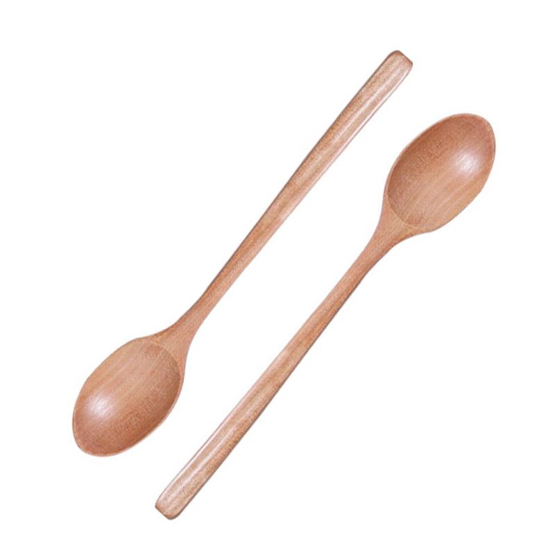 Liroyal スプーン 木製 スープスプーン 2本セット デザートスプーン 軽量 滑らか 丈夫 自然素材 長23.5..