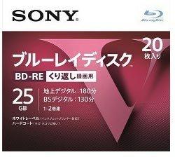 Rakuten - ソニー(SONY) ブルーレイ BD-RE くり返し録画用 25GB Vシリーズ 20BNE1VLPS2 (20枚入 )