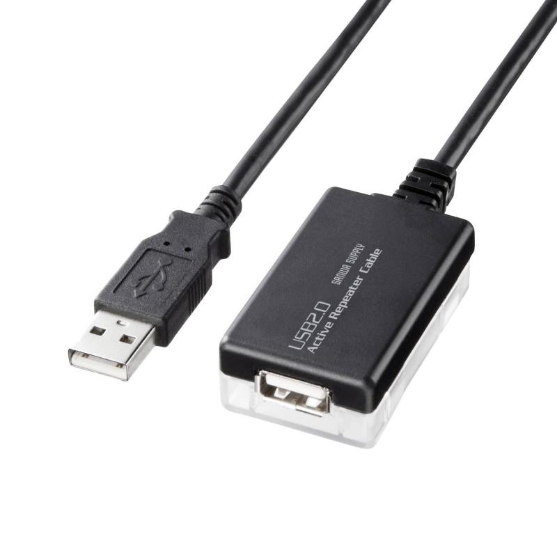 Rakuten - サンワサプライ(Sanwa Supply) 12m延長USB2.0アクティブリピーターケーブル KB-USB-R212N ブラック