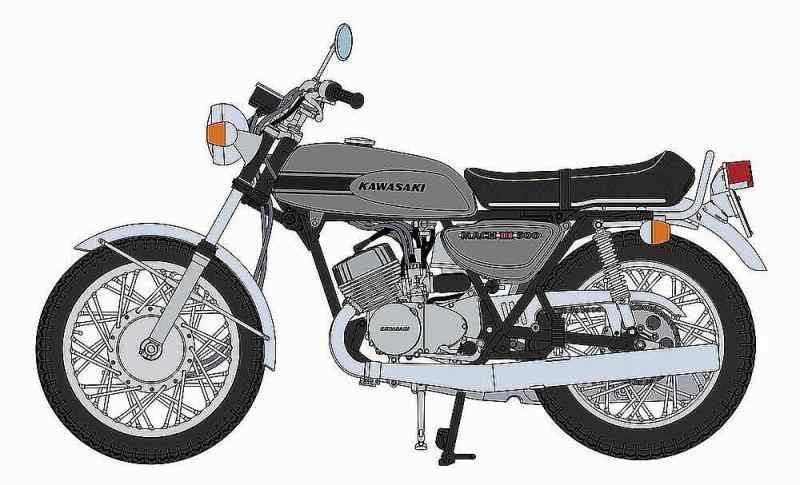 ハセガワ 1/12 バイクシリーズ カワサキ 500-SS MACHIII (H1) プラモデル BK10 ホワイト組み立て塗装が必要なプラモデル。別途、接着剤や工具、塗料等が必要。1/12スケール未塗装プラスチック組み立てキット完成時サイズ:全長176mm×全高105.5mm1969年9月に日本国内発売されたカワサキ500-SS/MACH III (H1)を徹底した実車取材により完全新金型でキット化メッキパーツ:ヘッドライト鏡面、ミラー、ホイール、マフラー